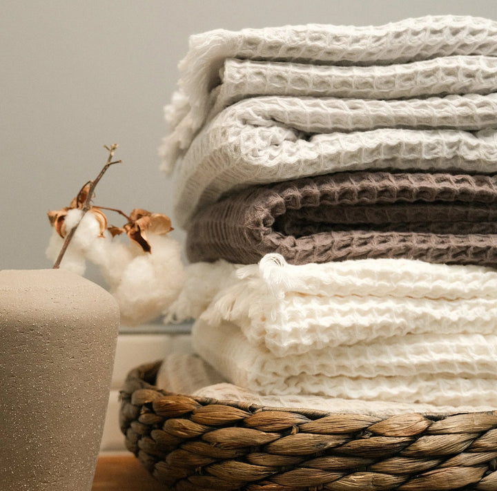 Duru Waffle Towel-Pearl Grey