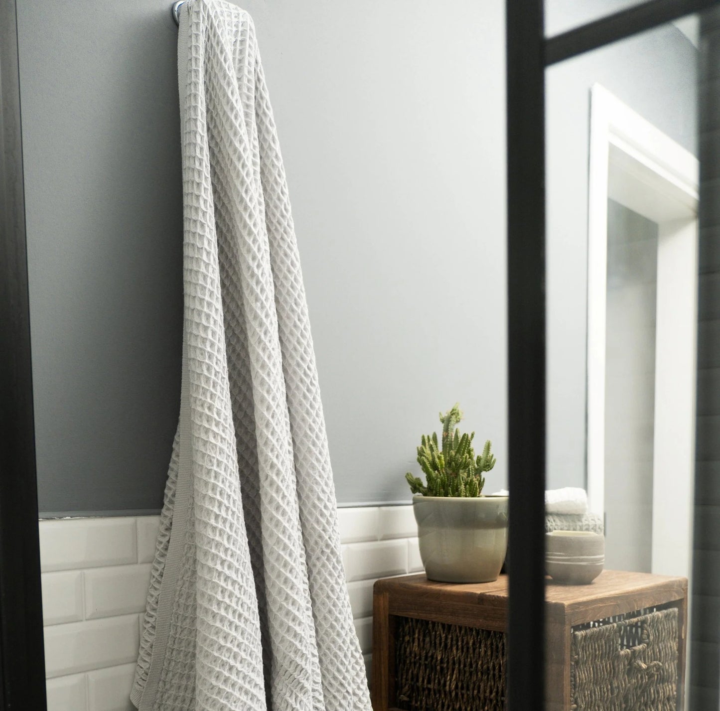 Dupduru Waffle Towel-Pearl Grey