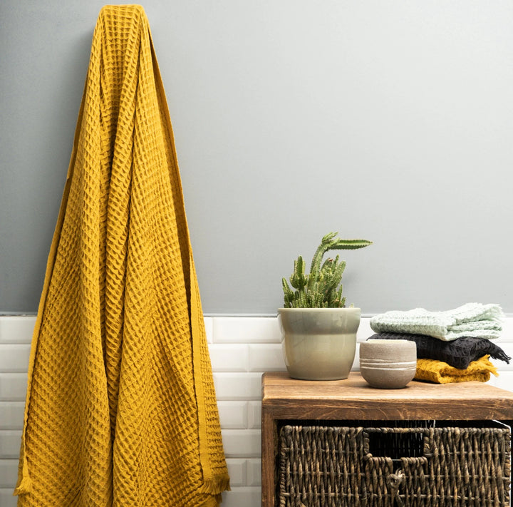 Duru Mustard Waffle Towel