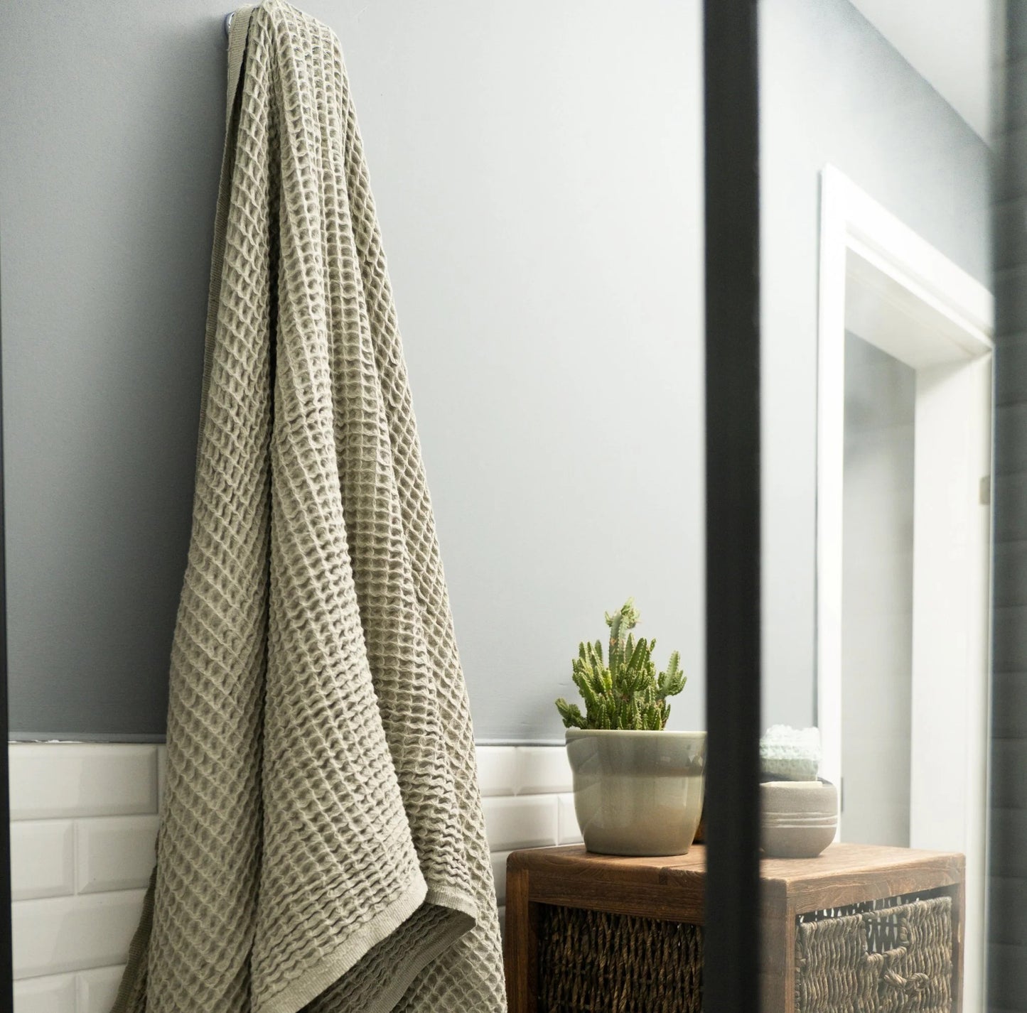 Dupduru Waffle Towel-Olive Grey