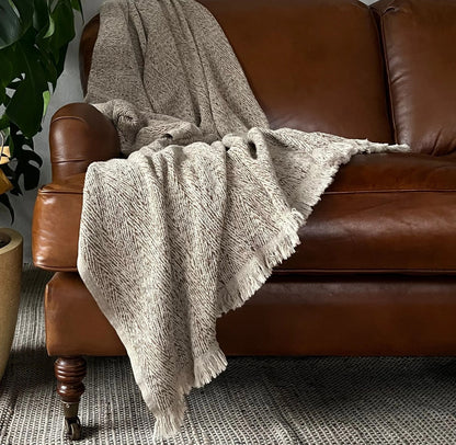 Gödence Hemp Throw Plaid Blanket - Butternut