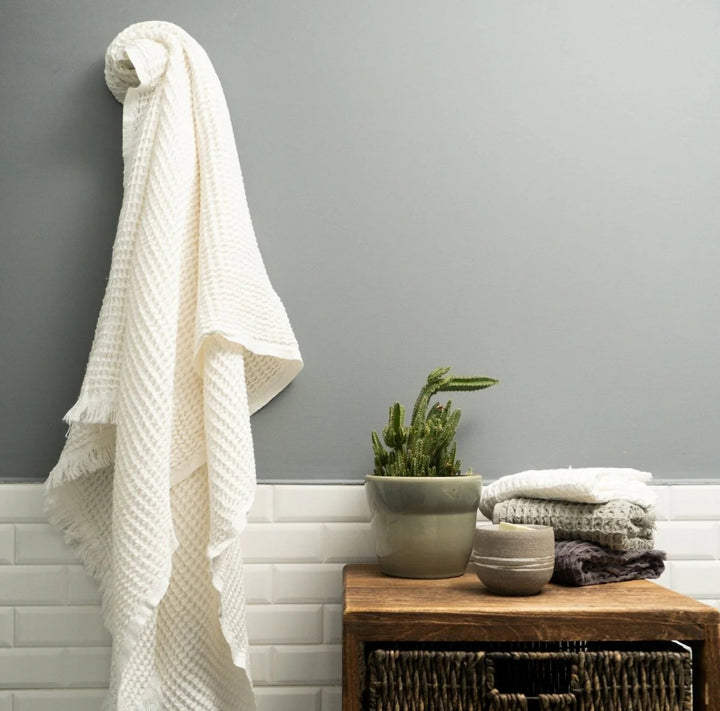 Duru White Waffle Towel