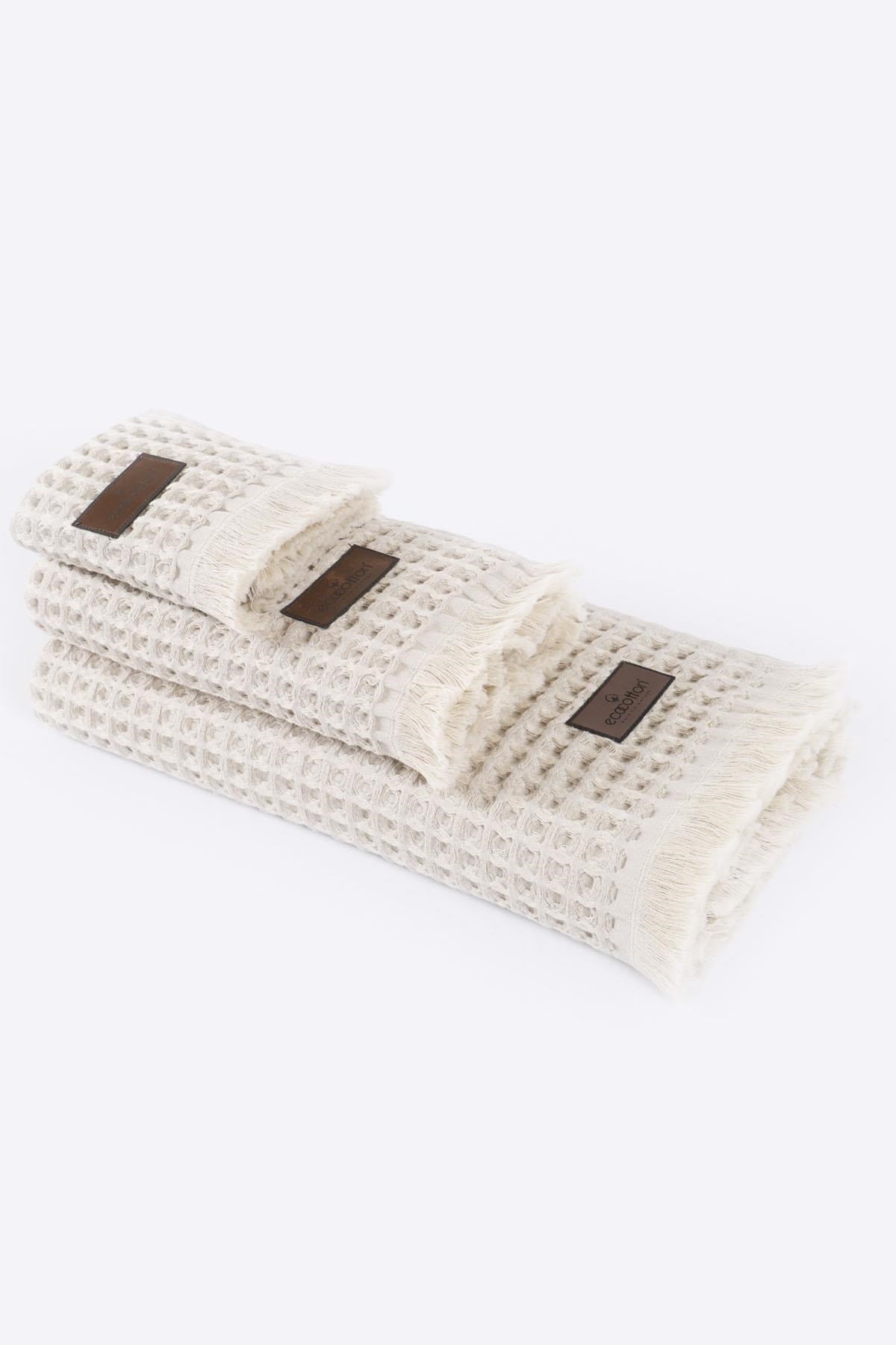 Seren Waffle 3 Piece Towel Set 100% Organic Cotton