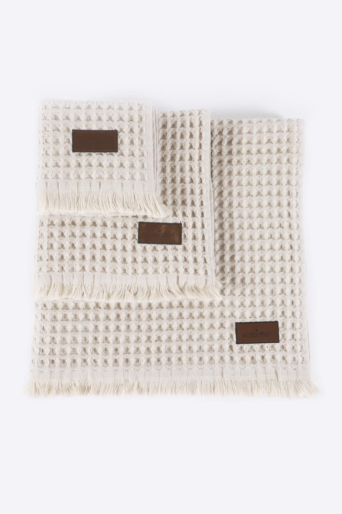 Seren Waffle 3 Piece Towel Set 100% Organic Cotton