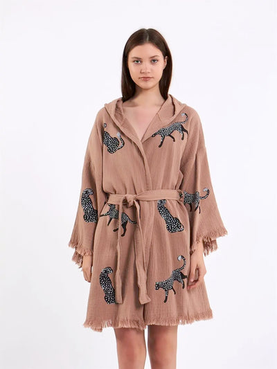 Leopard Brown Kimono