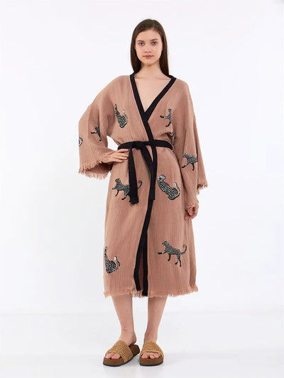 Luxe Whisper Brown Kimono