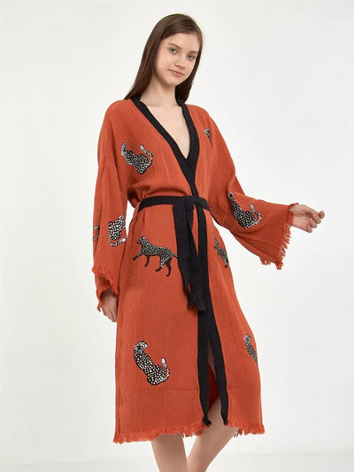 Luxe Whisper Terracotta Kimono